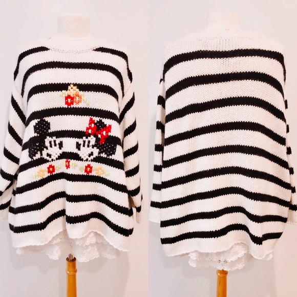 NEW Zara Mickey Minnie Mouse Disney Stripe Sweater - Picture 11 of 14